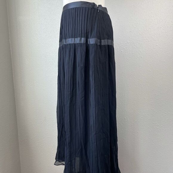 NWT Alfani Black Silk Maxi Skirt Size 10 - Picture 5 of 9